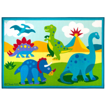 Dinosaur Land Kids Printed Rug