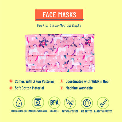 Pink & Gold Stars, Magical Unicorns & Groovy Mermaids Face Masks