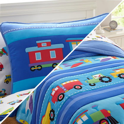 Trains, Planes and Trucks Comforter and Sham